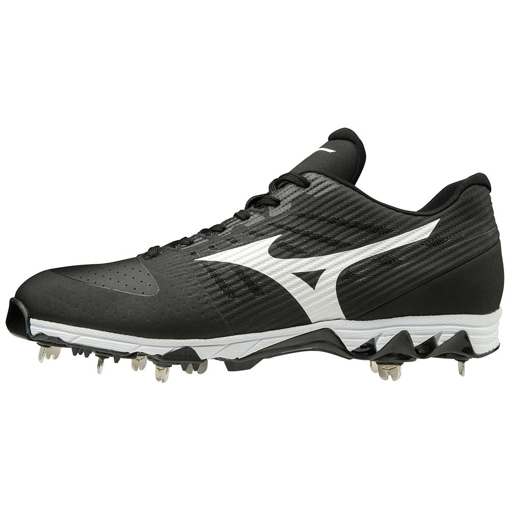 Zapatillas Beisbol Mizuno 9-Spike Ambition Bajas Metal Hombre Negras/Blancas España UVOG-39478